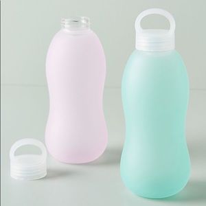 Pink Frosted Glass Water Bottle